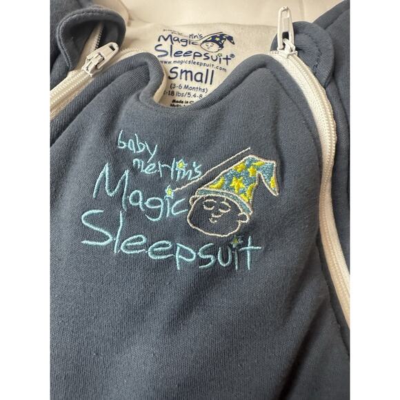Baby Merlin Magic Sleepsuit Baby Blue Size Small 3-6 Months Sleep Sack Zipper - Picture 5 of 5